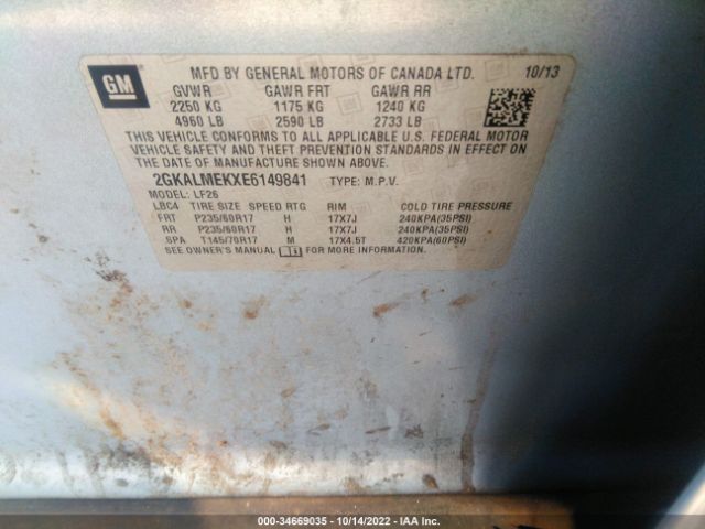 2GKALMEKXE6149841 GMC Terrain Sle