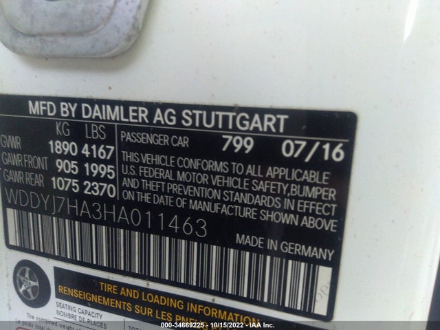 2017 Mercedes-Benz AMG GT, VIN: WDDYJ7HA3HA011463