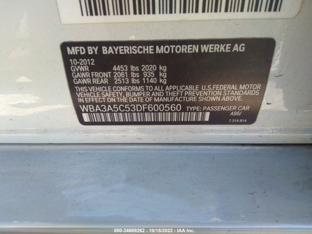 BMW 3 Series 328i 2013 WBA3A5C53DF600560 Image 14