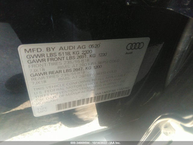 2020 Audi Q3, VIN: WA1AECF38L1102082
