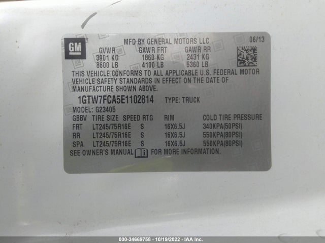 GMC SAVANA CARGO VAN 2014 1GTW7FCA5E1102814 Image 11