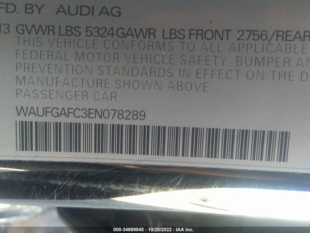 WAUFGAFC3EN078289 Audi A6 3.0t Premium Plus