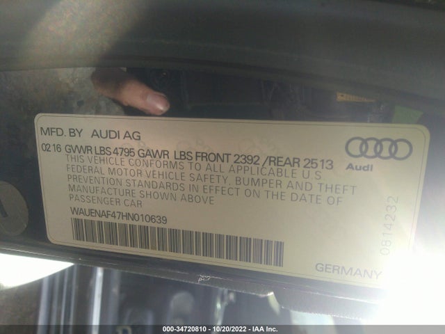 Audi A4 Premium Plus 2017 WAUENAF47HN010639 Image 9