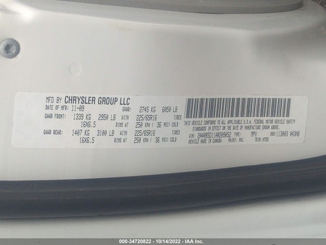 2A4RR5D11AR209052 Chrysler Town & Country Touring