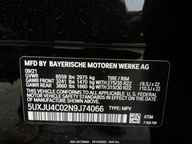 5UXJU4C02N9J74066 BMW X5 M50i