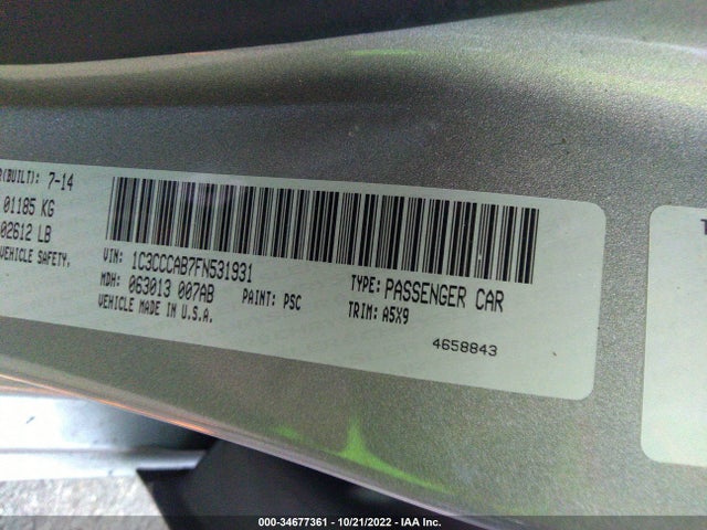 1C3CCCAB7FN531931 Chrysler 200 Limited
