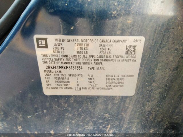 2GKFLTEKXH6181354 GMC Terrain Sle