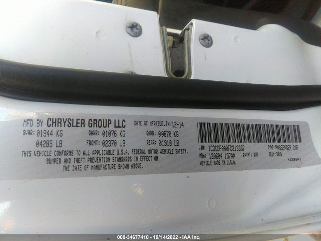 Dodge DART SE 2015 1C3CDFAA0FD213337 Image 9
