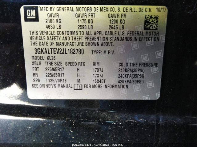 3GKALTEV2JL182780 GMC Terrain Sle