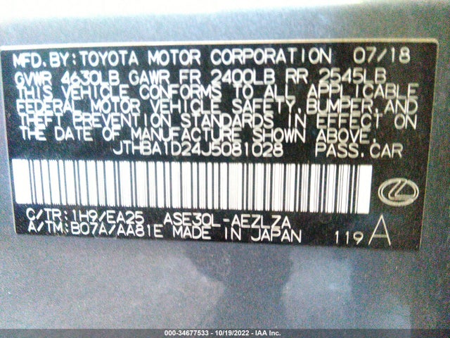 JTHBA1D24J5081028 Lexus Is Is 300