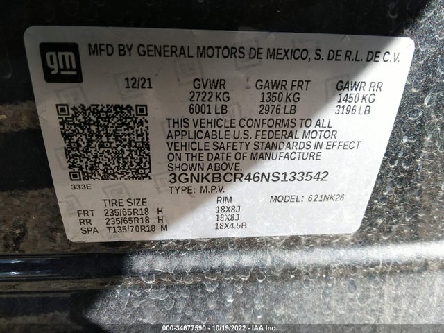 2022 Chevrolet Blazer, VIN: 3GNKBCR46NS133542