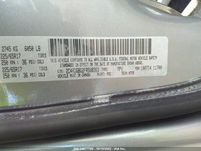 Dodge Grand Caravan 2015 2C4RDGBG2FR568263 Image 10