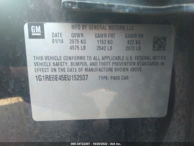 Chevrolet Volt 2014 1G1RE6E45EU152937 Image 11