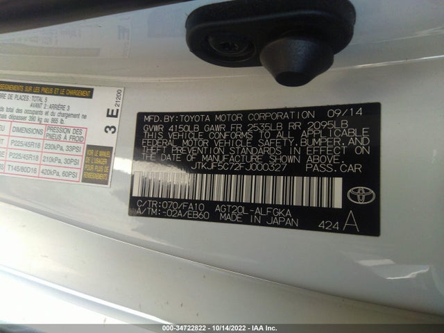 2015 Scion TC, VIN: JTKJF5C72FJ000327
