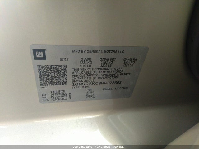 Chevrolet Tahoe Ls 2017 1GNSCAKC8HR372603 Image 9