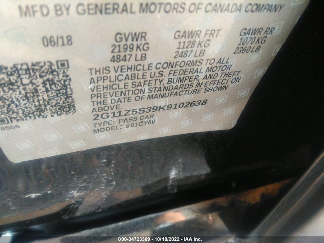 Chevrolet IMPALA LT 2019 2G11Z5S39K9102638 Image 10