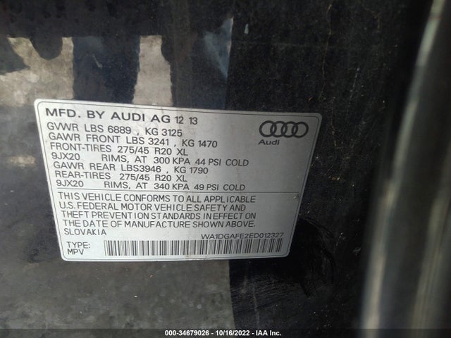 WA1DGAFE2ED012327 Audi Q7 3.0t S Line Prestige