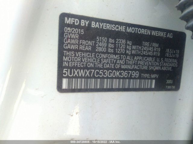 5UXWX7C53G0K36799 BMW X3 Xdrive35i