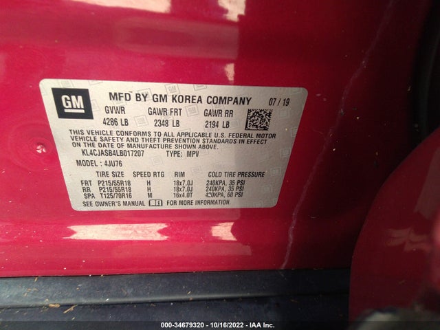 2020 Buick Encore, VIN: KL4CJASB4LB017207