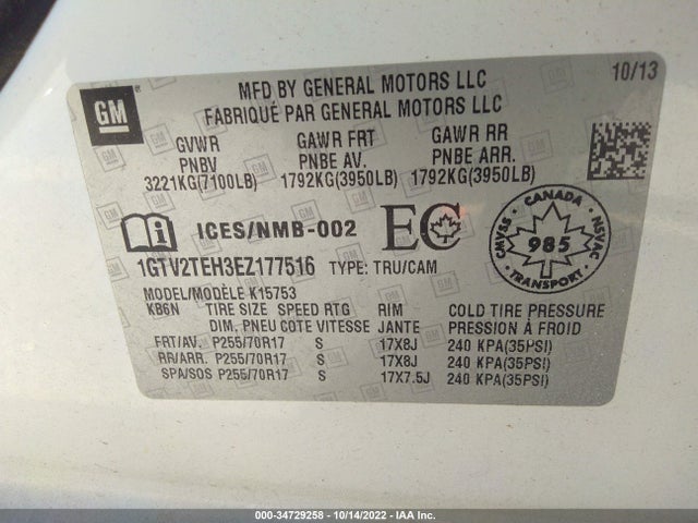 GMC SIERRA 1500 2014 1GTV2TEH3EZ177516 Image 9