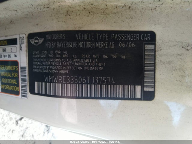 WMWRE33506TJ37574 Mini COOPER HARDTOP