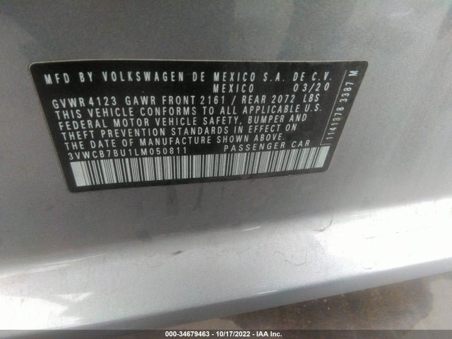 2020 VOLKSWAGEN JETTA S/SE/R-LINE VIN: 3VWCB7BU1LM050811