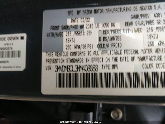 2022 Mazda CX-30, VIN: 3MVDMBCL3NM408888