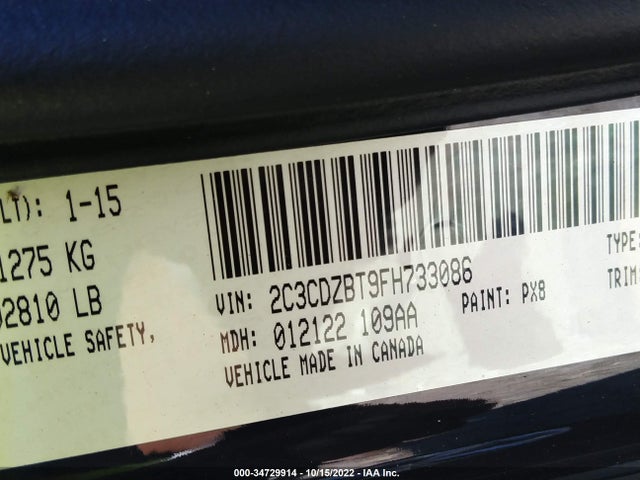 Dodge Challenger R/t Plus 2015 2C3CDZBT9FH733086 Image 11