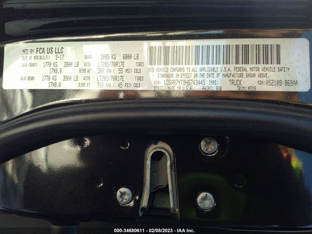 RAM 1500 Rebel 2017 1C6RR7YT9HS743445 Image 10