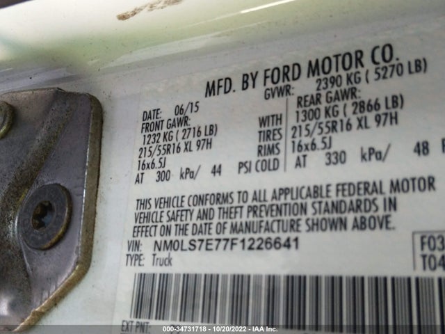 2015 Ford Transit Connect, VIN: NM0LS7E77F1226641