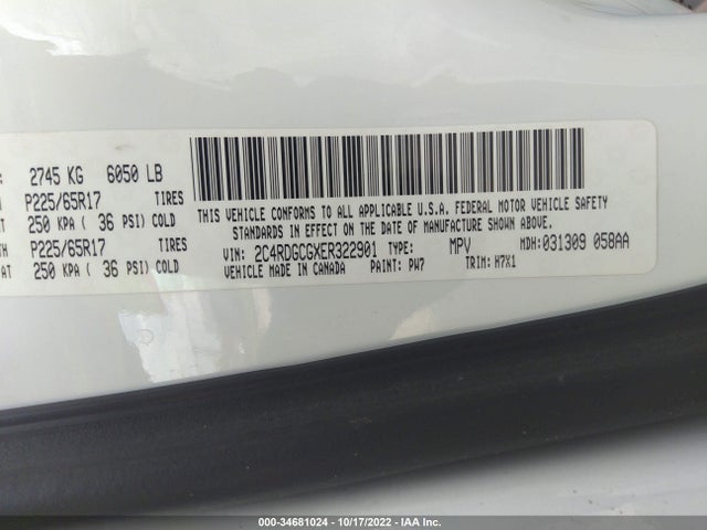 Dodge Grand Caravan Sxt 2014 2C4RDGCGXER322901 Image 9
