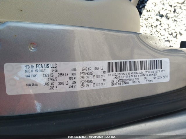 Dodge Grand Caravan Sxt 2016 2C4RDGCG2GR250210 Image 9