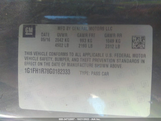 Chevrolet CAMARO 2SS 2016 1G1FH1R78G0182333 Image 9