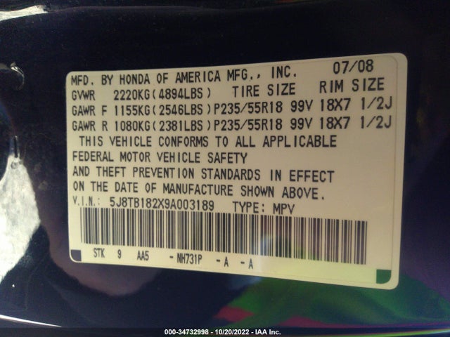 Acura RDX 2009 5J8TB182X9A003189 Image 10
