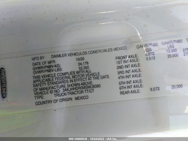 2021 FREIGHTLINER CASCADIA 126 3AKJHHDR0MSMU8390 Photo 8