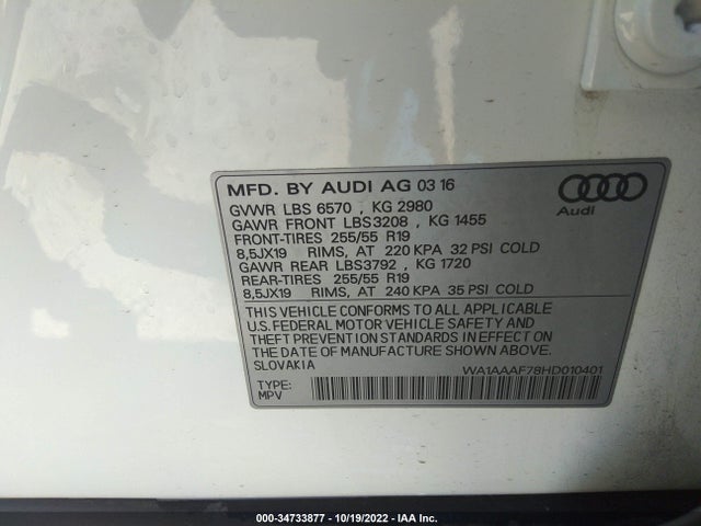WA1AAAF78HD010401 Audi Q7 PREMIUM