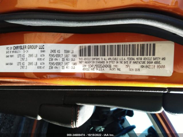 1C4PJMBS2EW242438 Jeep Cherokee