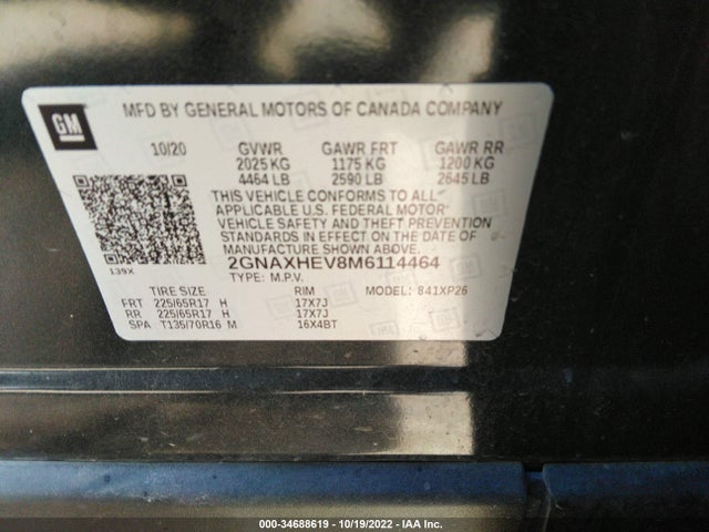 Chevrolet EQUINOX LS 2021 2GNAXHEV8M6114464 Image 9