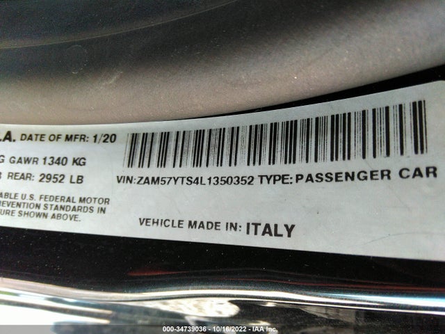 2020 Maserati Ghibli, VIN: ZAM57YTS4L1350352