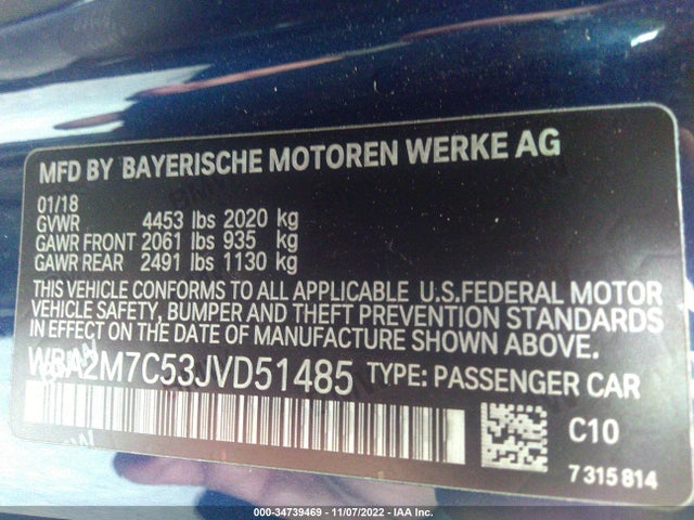 BMW 2 Series 230i 2018 WBA2M7C53JVD51485 Image 9
