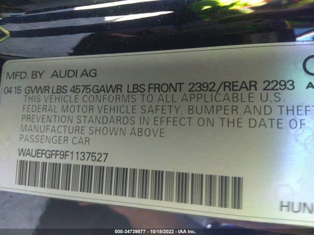WAUEFGFF9F1137527 Audi A3 2.0t Premium Plus