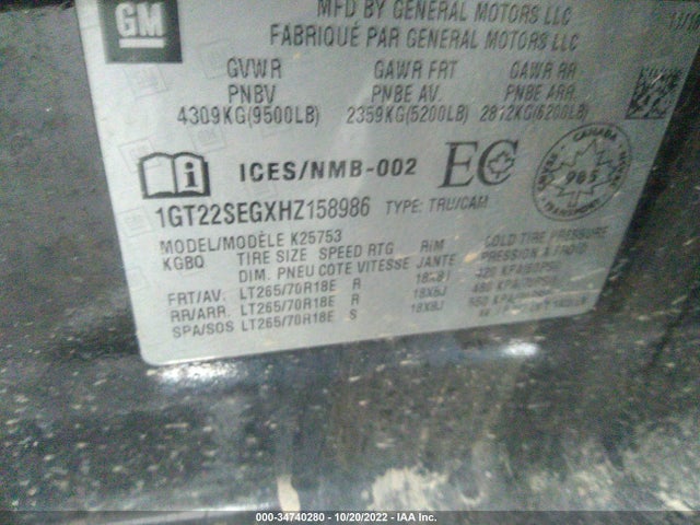 GMC Sierra 2500hd Sle 2017 1GT22SEGXHZ158986 Image 10