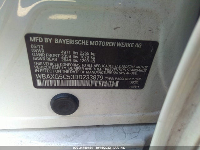 2013 BMW 5 SERIES 528I VIN: WBAXG5C53DD233879