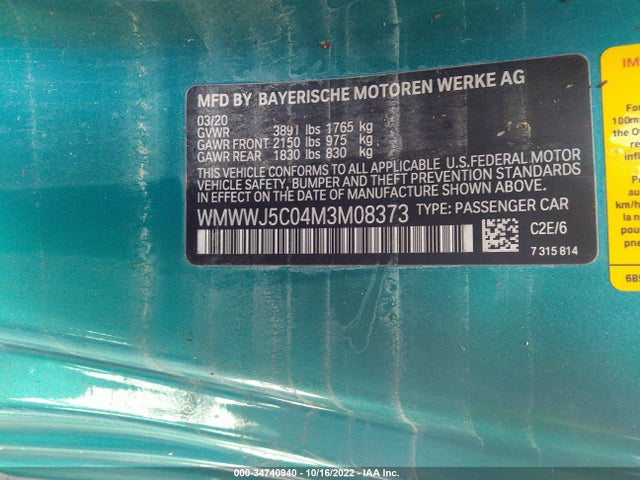 2021 Mini Roadster, VIN: WMWWJ5C04M3M08373