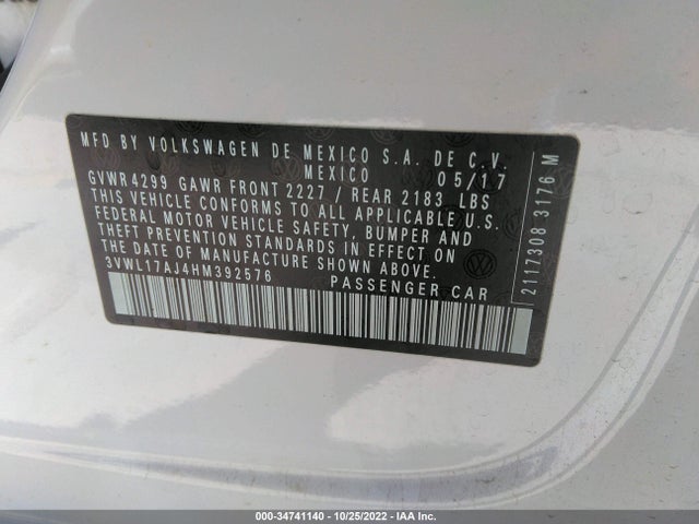 3VWL17AJ4HM392576 Volkswagen Jetta 1.8t Sel