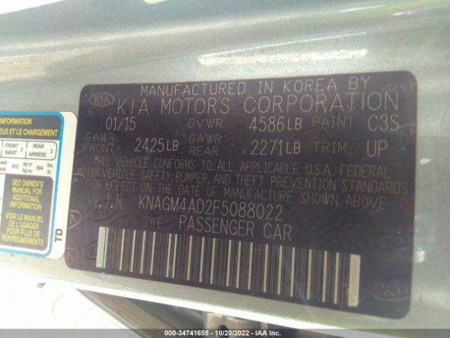 KNAGM4AD2F5088022 KIA OPTIMA HYBRID
