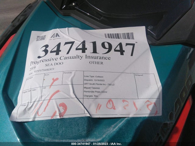 Продажа на аукционе авто 2019 Sea Doo Wake 155, vin: YDV07566K819, номер лота: 34741947