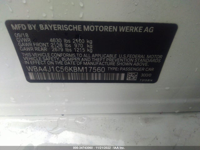2019 BMW 4 Series, VIN: WBA4J1C56KBM17560
