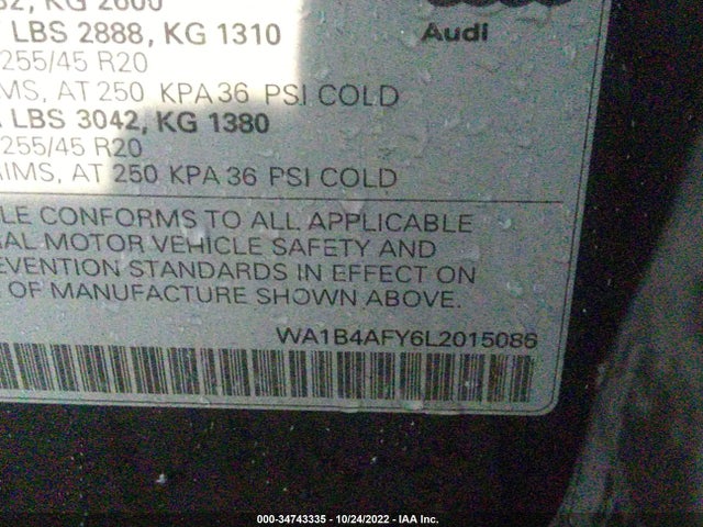 2020 Audi SQ5, VIN: WA1B4AFY6L2015086