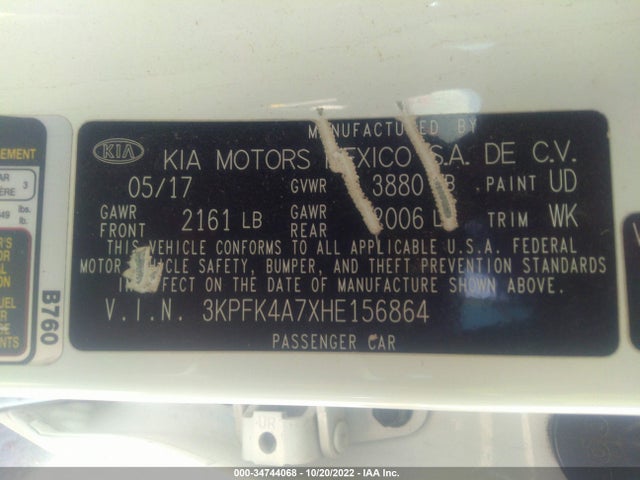 KIA FORTE LX 2017 3KPFK4A7XHE156864 Image 11